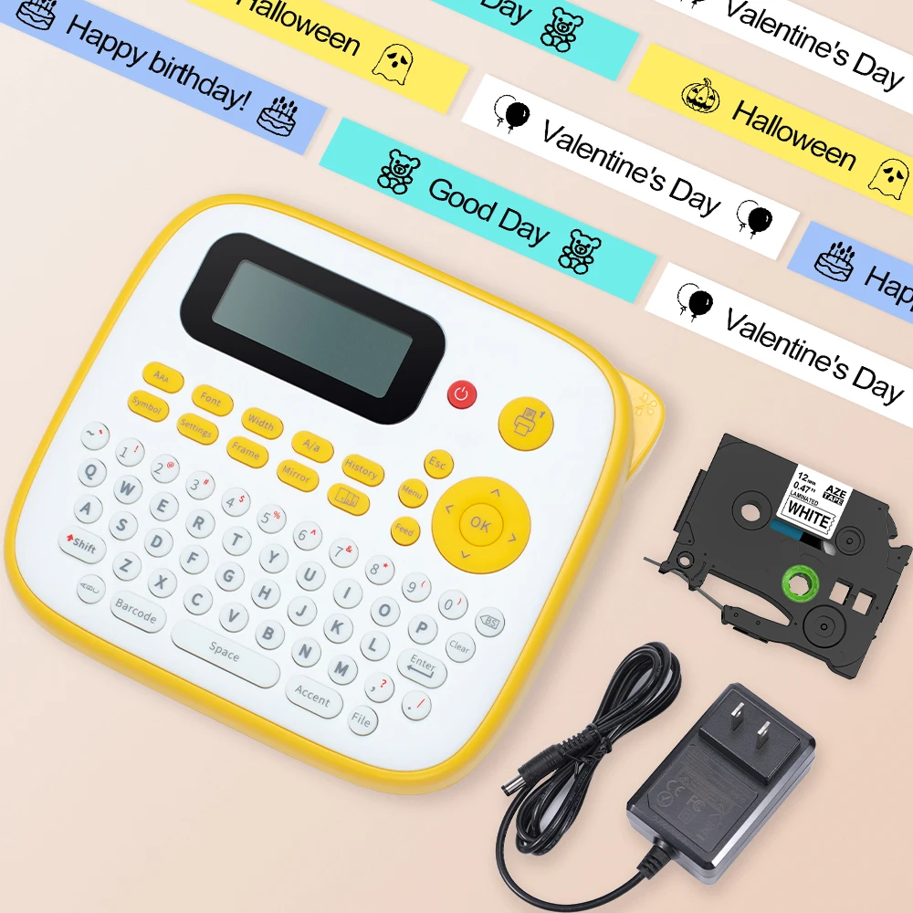 Portable Label Maker D210S Compatible for Brother P-touch Label Tape Similar as PTD210 for School Home & Office Organization