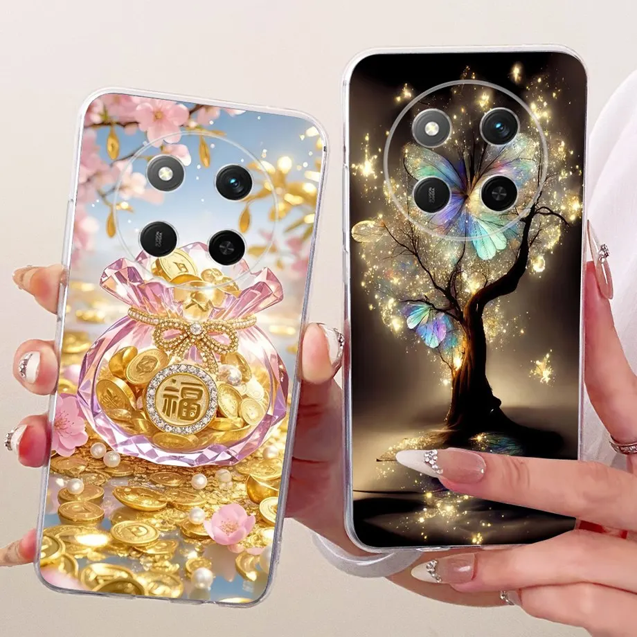 Dragon Lion Animal Printed For Honor Magic 7 Lite 7 Pro Magic7 Phone Case On Honor X9C Smart Cover Clear Silicone Butterfly Capa