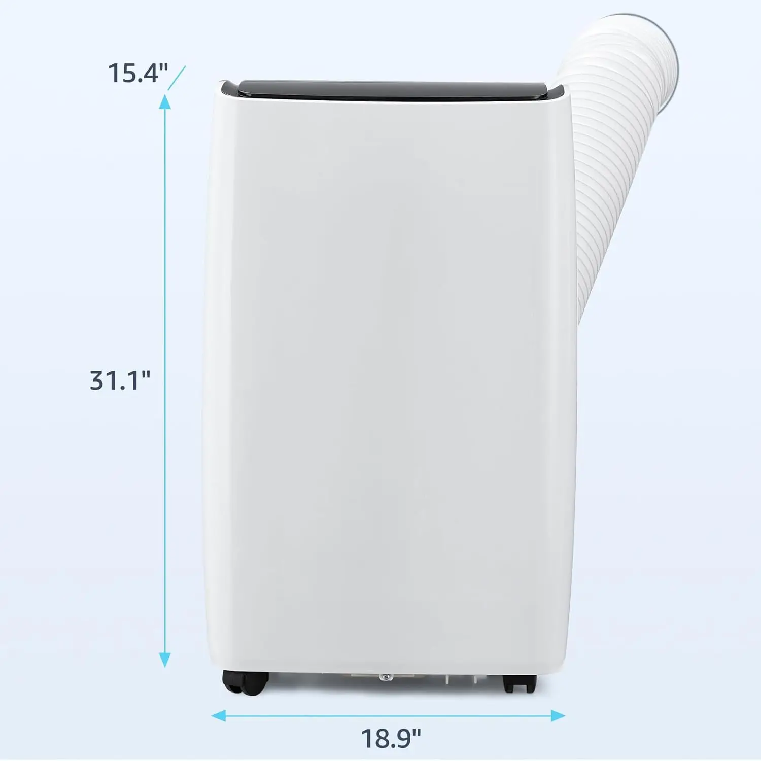 Climatiseur portable 12000BTU avec couvercle supérieur noir, pour des pièces jusqu'à 700 m² Fédération. -Inclut questionRemote Control en blanc