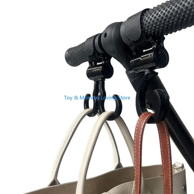 Y1QF Stroller Hook for Hanging Bag Pram Hook Stroller Hook 360 Degree Rotating Loop