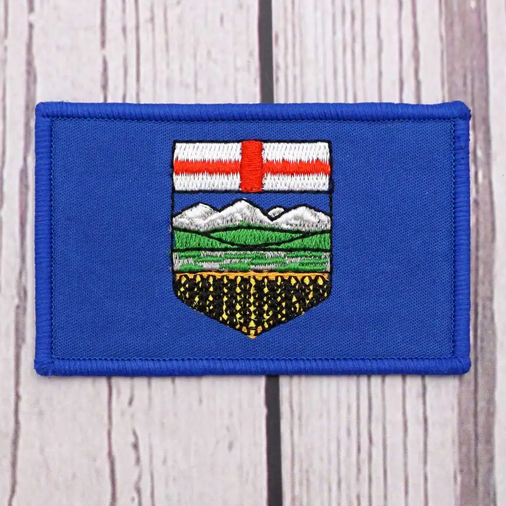 Flag of Alberta patch  Embroidered Patch Hook & Loop Sew on Embroidery Military Badge