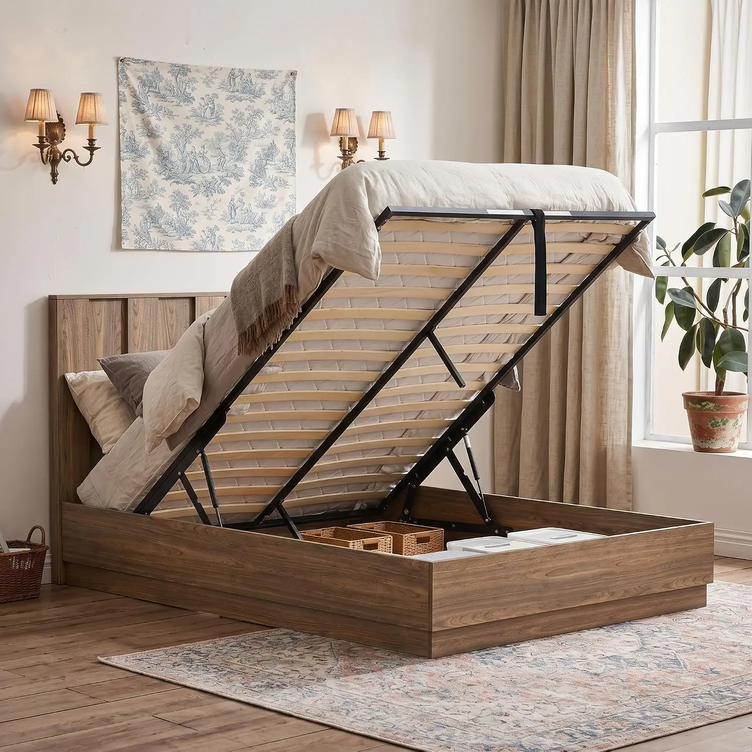 Full Size Lift Up Storage Bed Frame 45.7