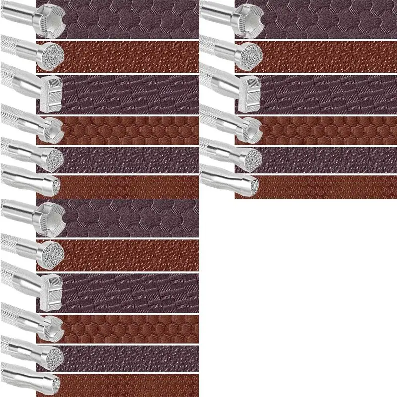 

【NOW SAVE】18Pcs Leather Stamp, Alloy Steel Leather Carving Stamping Punching Tools For Leather Craft Design Working- Silver