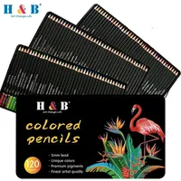 72/120 Colors Professional Oil Color Pencils Set Sketch Pencil Non-Toxic Wood Soft Bright Color Pencil Art Paint School Supplies