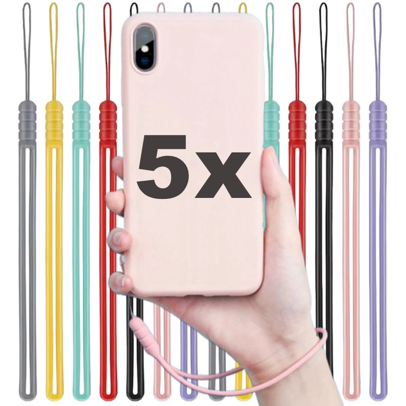 1-5 قطعة أحزمة المعصم اليد الحبل سيليكون قلادة آيفون 17 16 سامسونج S26 Mi الهاتف المحمول المفاتيح مفتاح حبل سلسلة العالمي