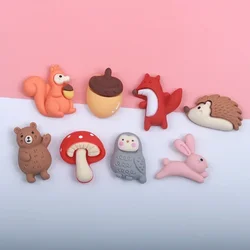 10Pcs Resin Cabochon Squirrel hedgehog animal Kawaii Characteristics Flatback Scrapbooking Craft Embellishments DIY Hair Bow