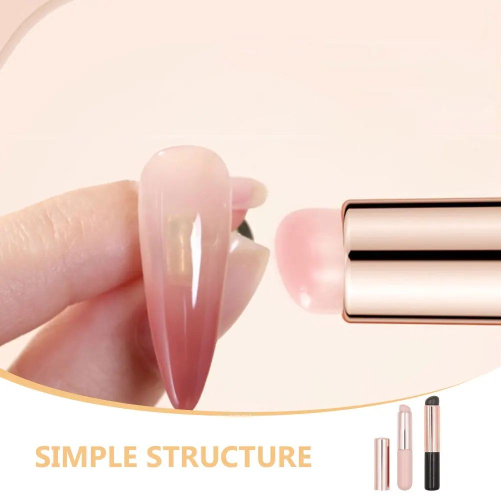 

2Pcs Nail Art Brush Silicone Professional Powder Applicator for Detailed Nail Design Smooth Application Tools Supplies