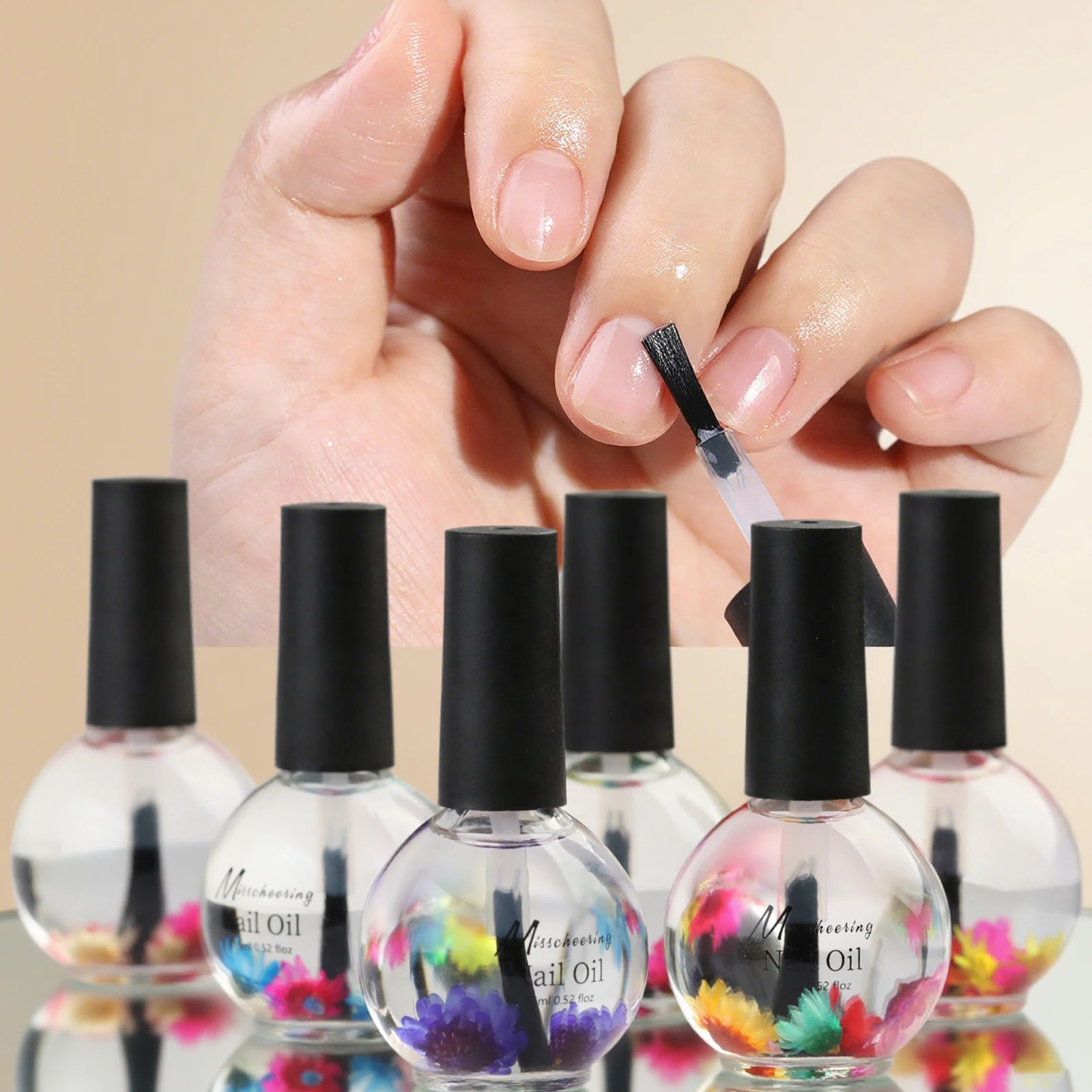 15 ml Pflegeöl, getrocknete Blumen, Planet, Weichmacher, Ernährungsöl, süßer Pfirsich/Lavendel-Geruch, Nagelhautöl, Nagelwerkzeug für die Nagelpflege