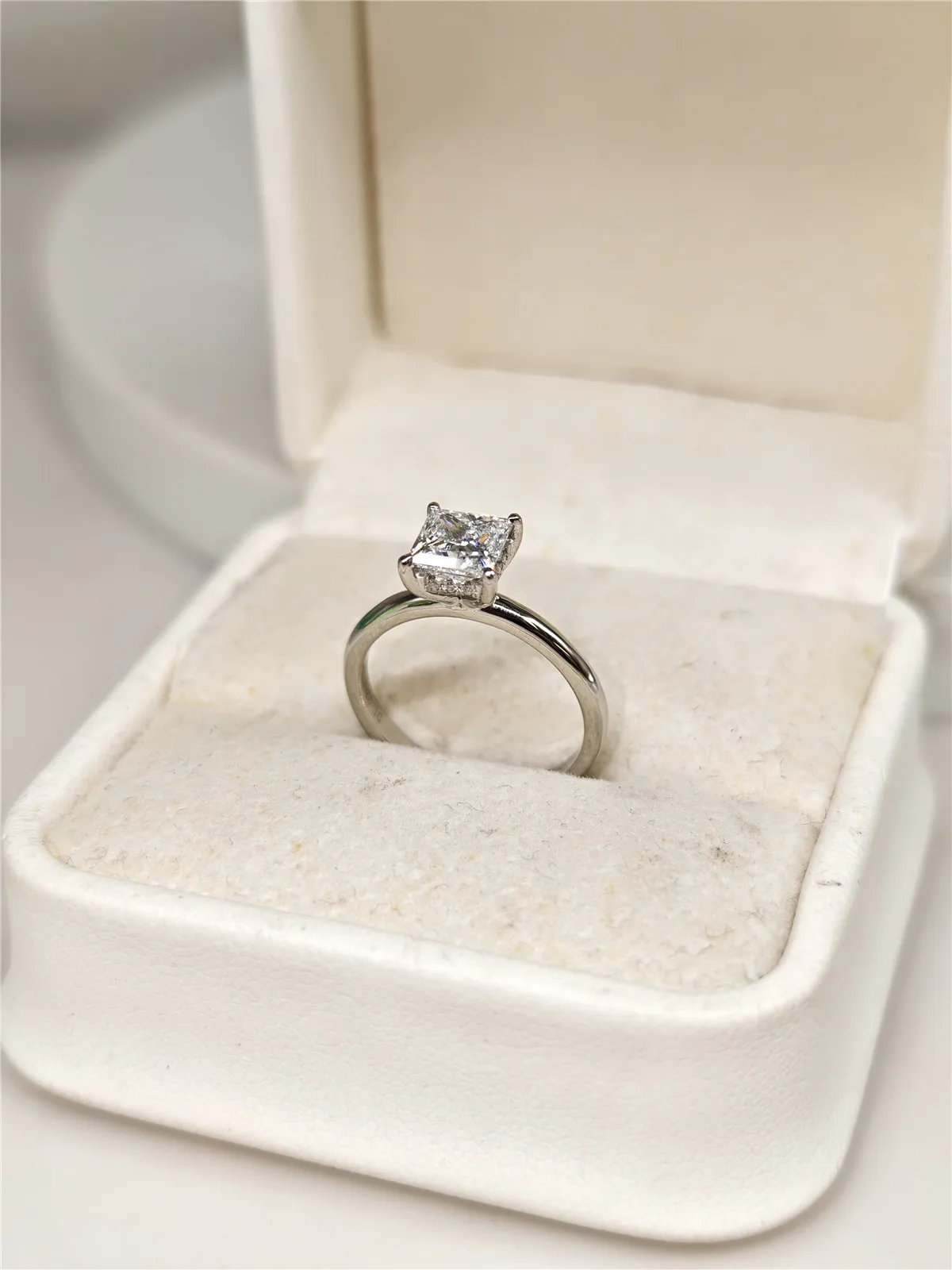 

Laboratory-Grown Diamond Princess Square Cut 2CT Four-Prong Engagement Ring, 14K Gold Solid Gold Premium Jewelry Platinum Engage