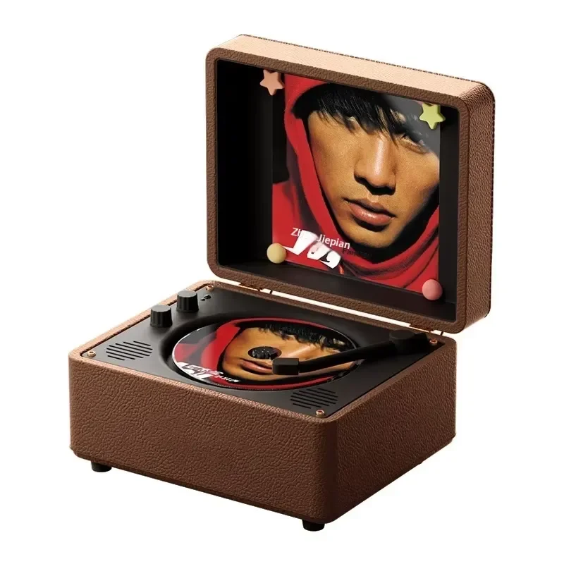 BOLRZO Cross-border foreign trade SPEAK M525i retro CD player radio wooden design creative album CD player remote control