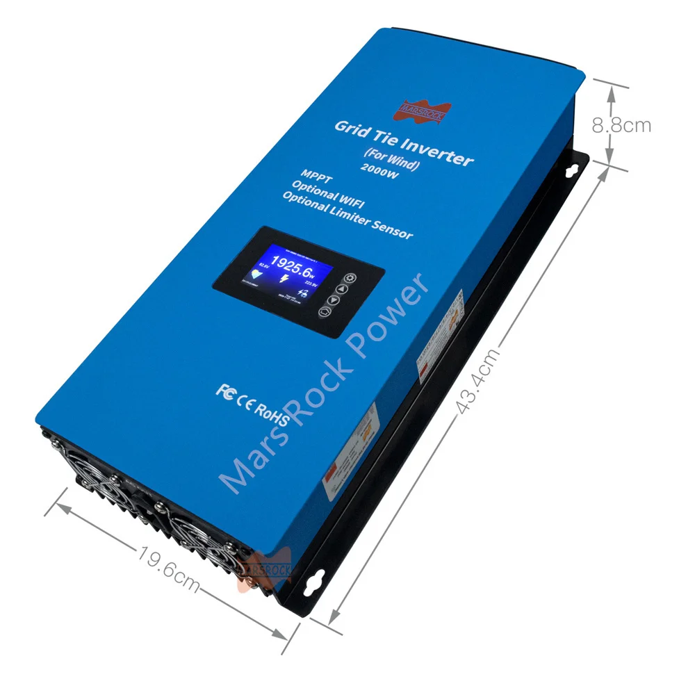 2000W Wind MPPT Limiter Inverter With Smart WiFi Grid-Tie Inverter DC48V to AC230V Limiter Function for Wind Generator