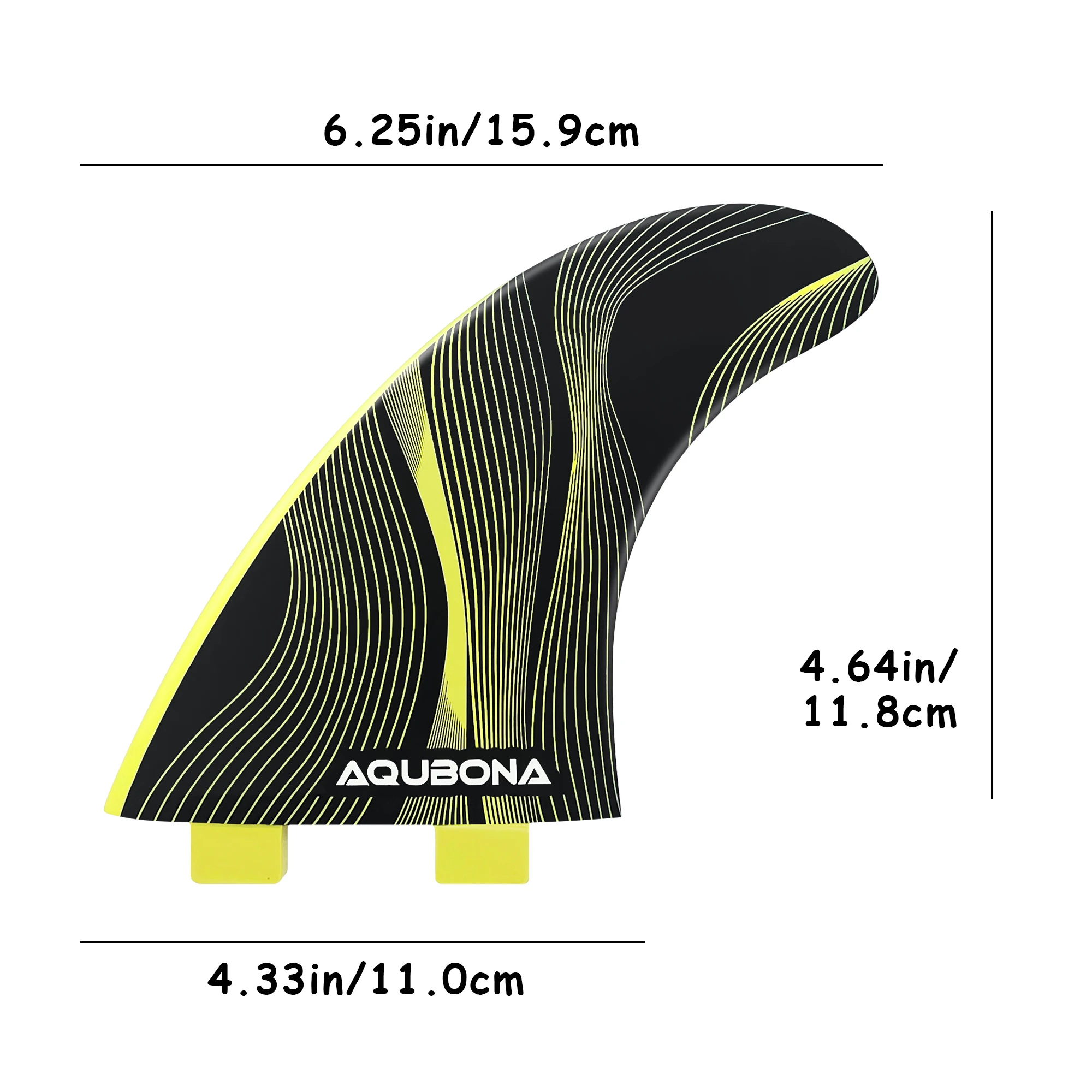 AQUBONA Hochleistungs-Surfbrettflossen aus Premium-Waben-Glasfaser in M/L Größen - Kompatibel mit Dual Tab & Single Tab – Detail 5