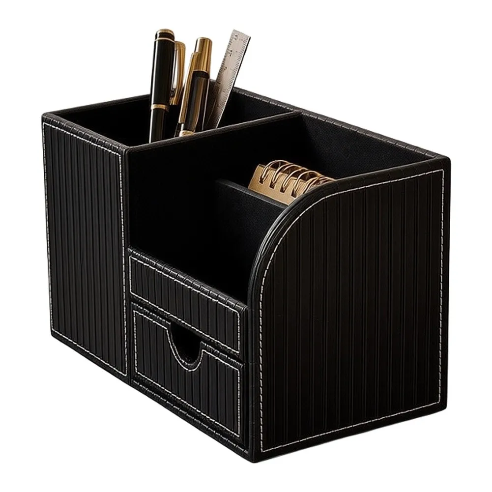 For Special Event Gifts Office Supplies Storage PU Leather Desk Storage MDF Core Construction Elegant Vertical Texture