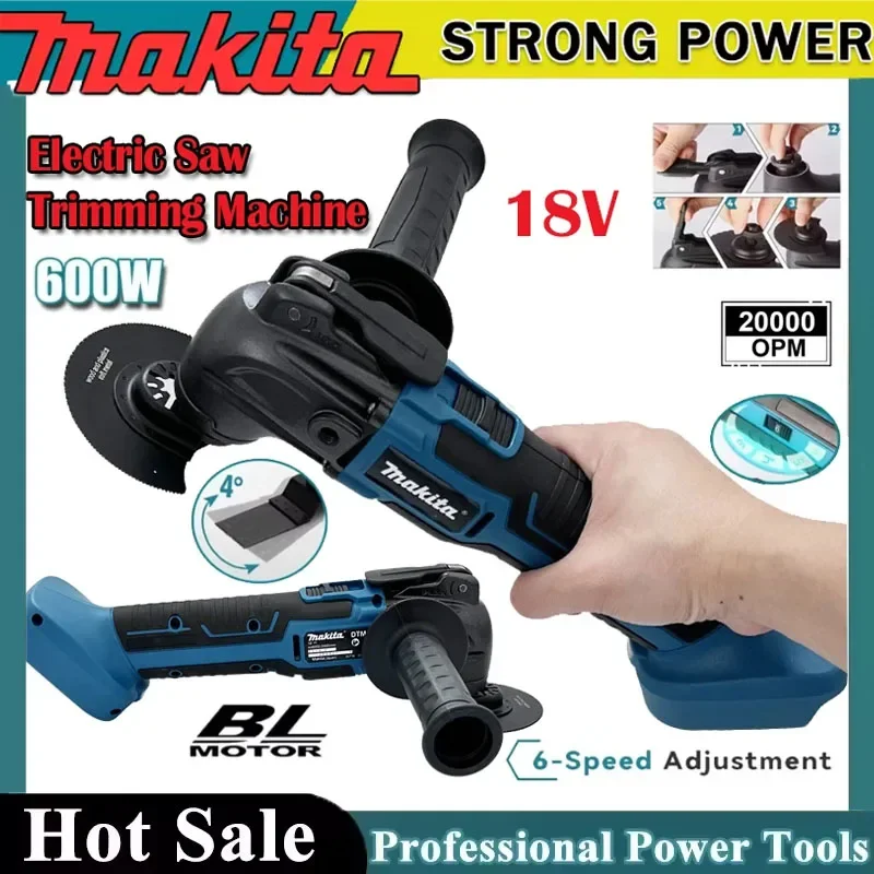 

Электрическая осциллирующая пила-триммер Makita 20000 об/мин, многофункциональный инструмент для обработки дерева, совместимый с аккумуляторами 18В/21В, 600Вт