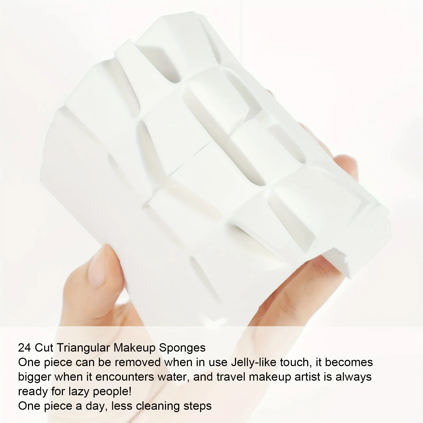 100pcs Makeup Sponge Wedges White Foundation Blender Puff Soft Cosmetic Sponge Applicator Disposable Beauty Makeup Tool