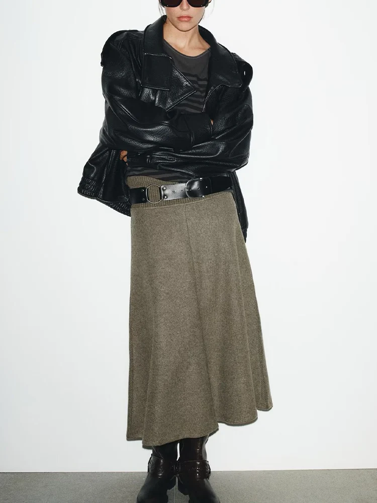 

European and American style autumn new fashion women's retro loose casual stand collar long sleeve imitation leather jacket