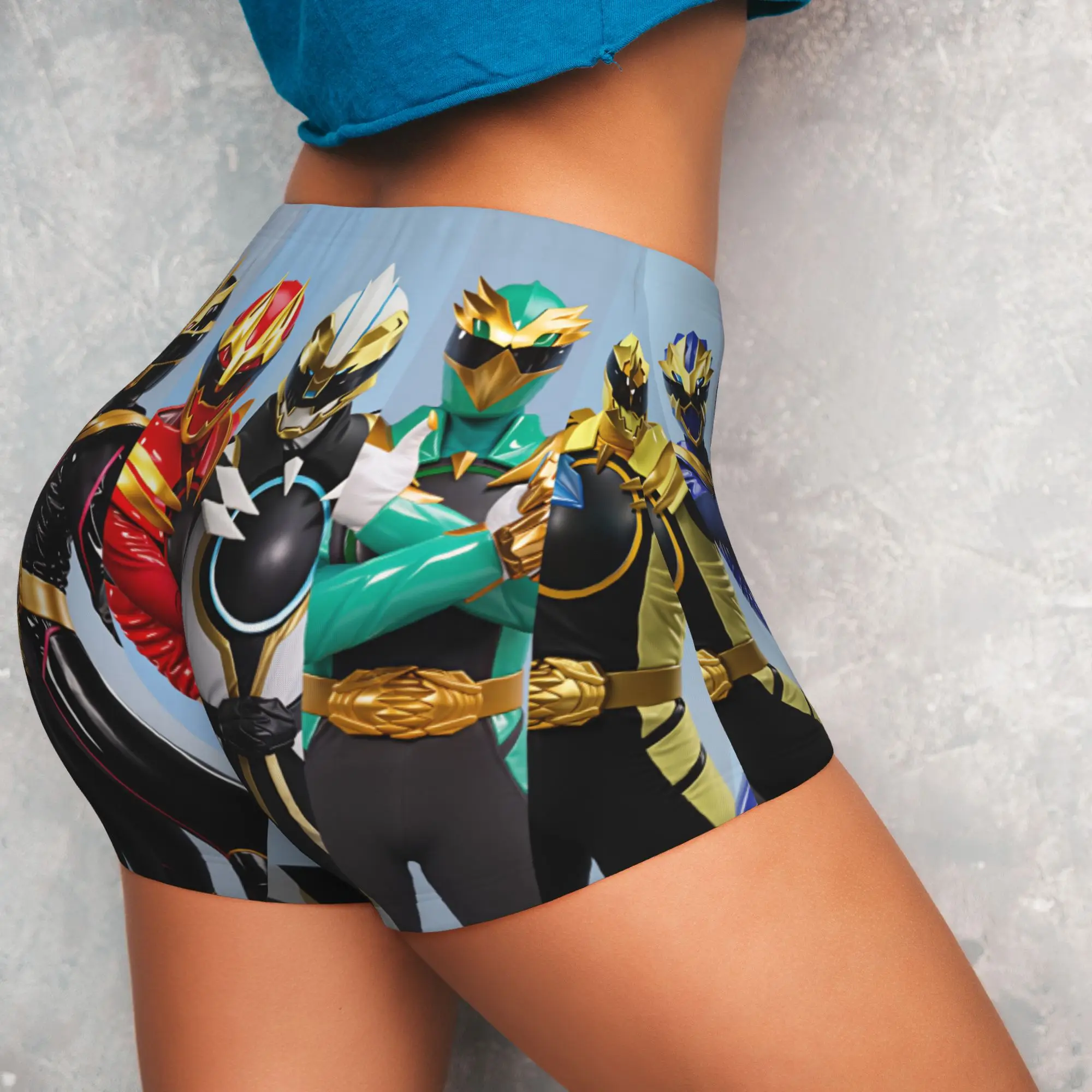 Gozyu Red Super Sentai Gozyu Black Biker Running Workout Shorts Women's Gozyu Blue White Green Yellow Gym Athletic Yoga Shorts