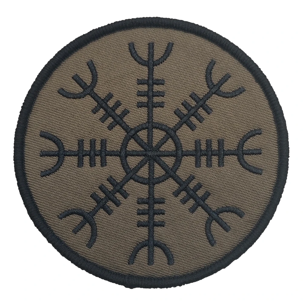 Patch brodé Aegishjalmur Helm of Awe Viking Rune, symbole nordique, badge tactique de moral, DIY pour sac à dos, veste, gilet, chapeau