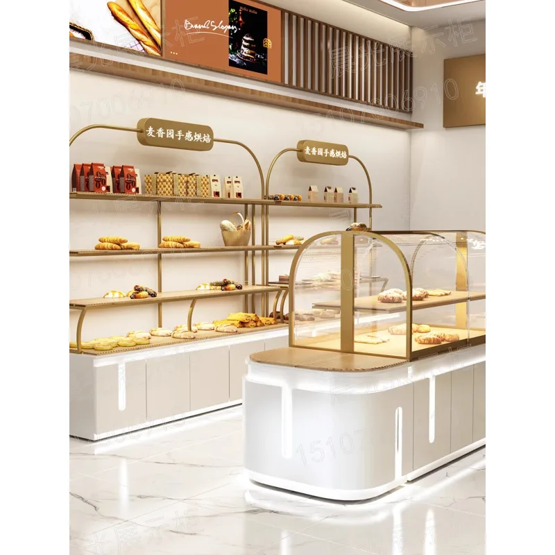 Bread display cabinet Cake model Baking side Middle island checkout page Bar counter Refrigerated counte