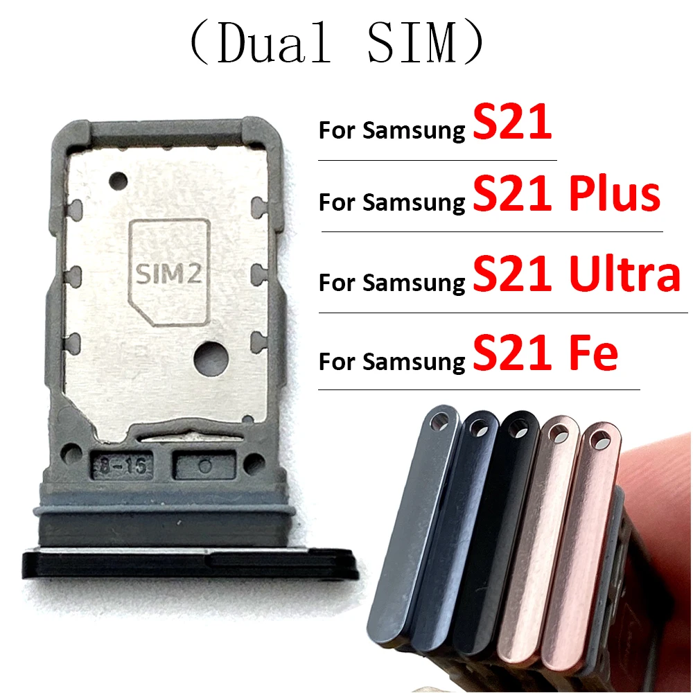 For Samsung S21 Plus Ultra / S21 Fe Dual SIM Card Slot SD Card Tray Holder Adapter