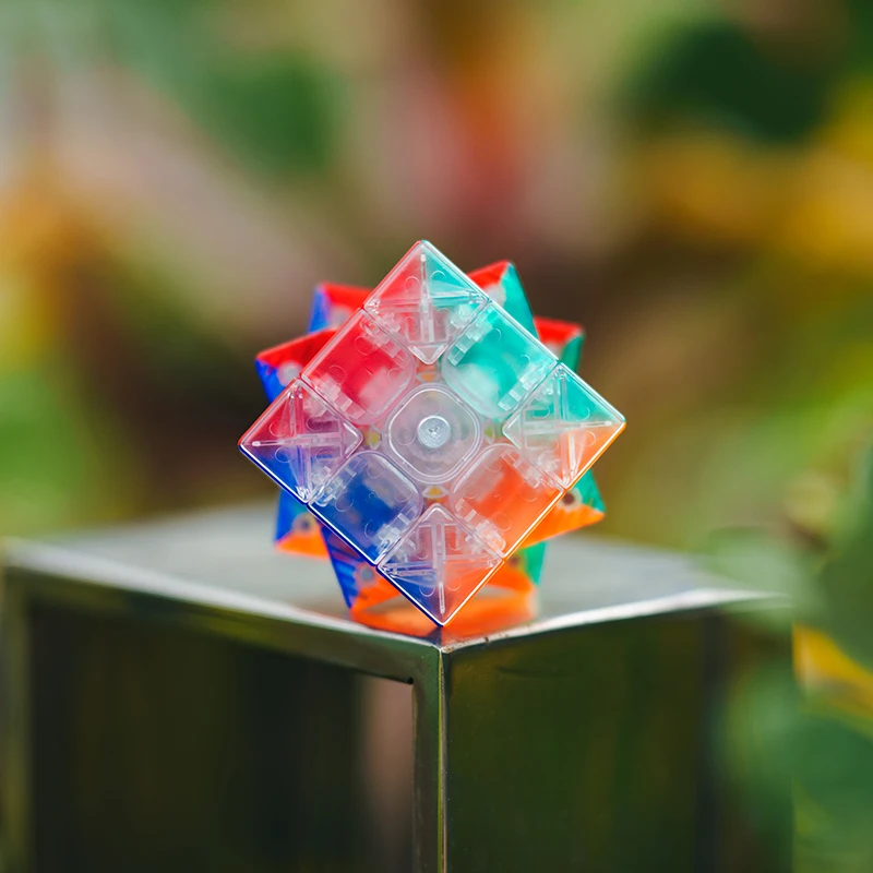 Matte Finish Single Magnetic Transparent Colored 3X3 Professional Cube Magic Zero Delay Ultra-Fast Turning Cube Puzzle Kid Toy