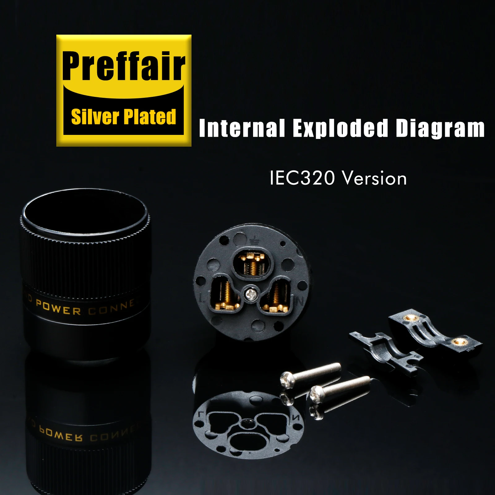 Preffair P078 Hi-End Schuko Power Plug EU plug Male&Female Power Plug 24K Gold/Rhodium/Silver Plated Connectors for HIFI DIY
