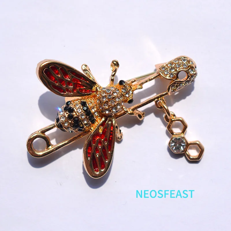 أناقة مجوهرات حجر الراين النحل دبابيس للنساء متعدد الألوان الثدي دبوس بالمينا الحشرات الصدار السيدات الهدايا معاطف الملابس #6