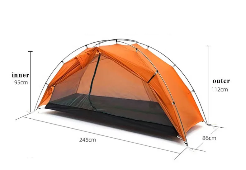 3F UL TAICHI 1 Person No-See-Um 3 Season/4 Season Camping 15D Silicon Coated Tent