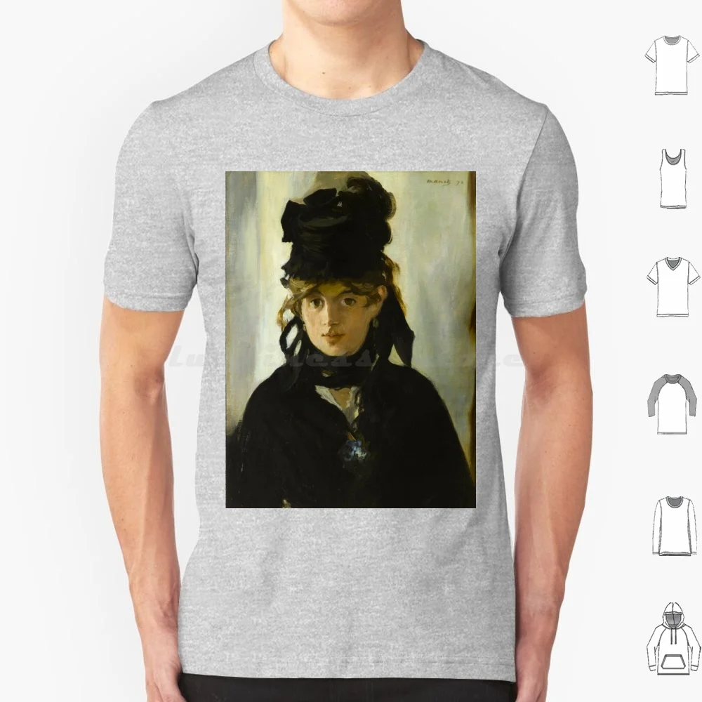 Édouard Manet hd-berthe Morisot 1872 Camiseta de algodón hombres mujeres DIY estampado Berthe Morisot con un ramo de violetas Édouard Manet