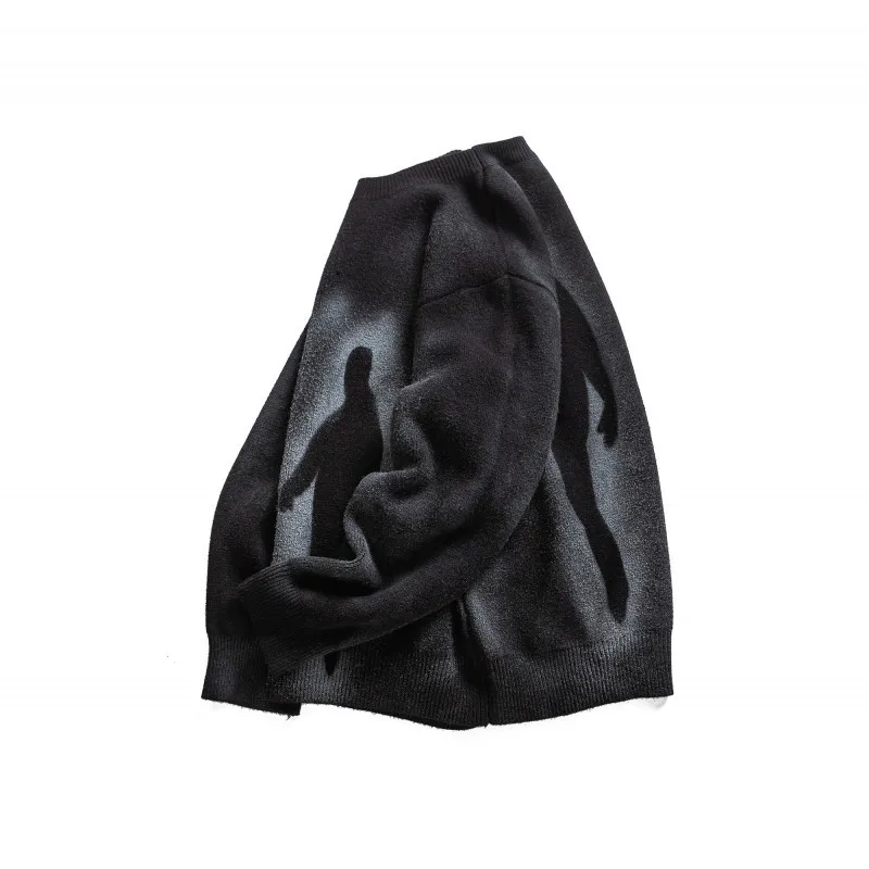 نمط جديد فضفاض جولة الرقبة البلوز متماسكة سترة القوطية الرجعية الشارع أزياء الهيب هوب الخريف والشتاء رداء علوي غير رسمي Y2K الملابس #2