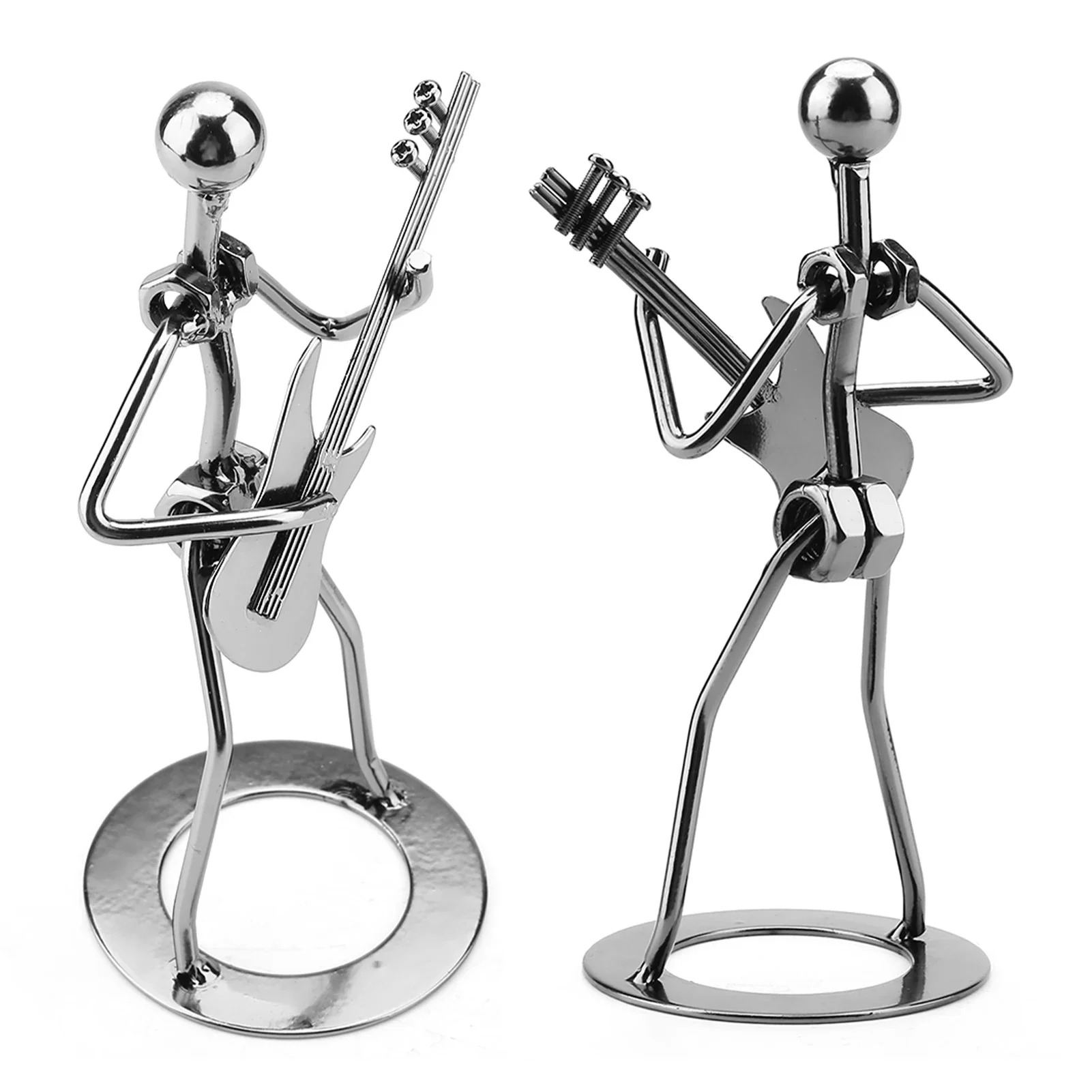 Musician Player Collectible Figurine Ornaments Gift Iron Guitar Player Figurine Decoration