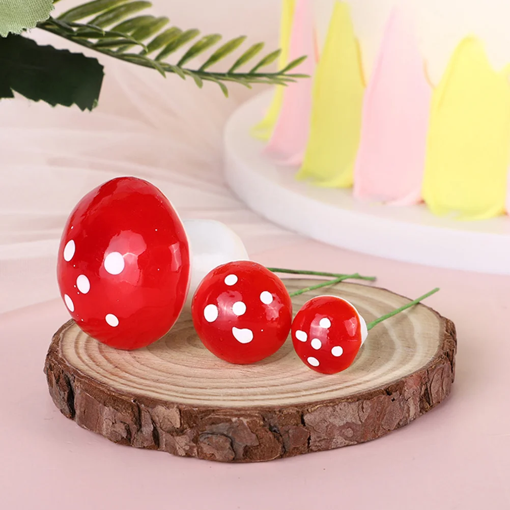 20 Pcs Mushroom Cake Toppers Cupcake Party Decorations Birthday Small