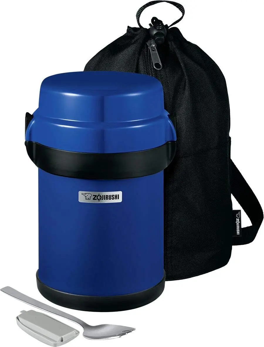 Lonchera de Acero Inoxidable, 41 Oz, Lonchera Térmica con 4 Recipientes Aptos para Microondas, Color Azul Arándano