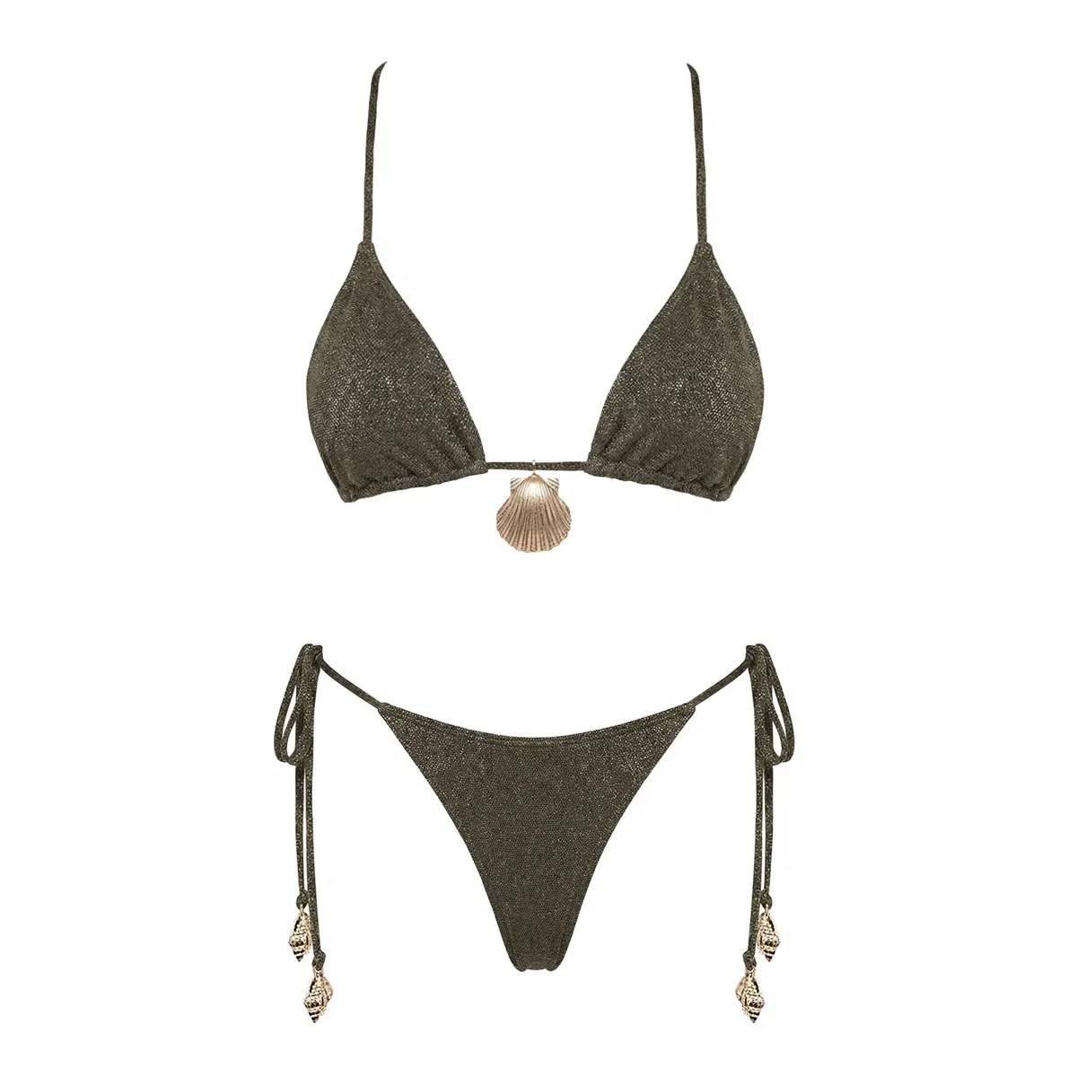 Triangle Top Bikini with Long Pants 3PCS Sexy Women Bathing Suit Beach Swimsuit Vacation Style Swimwear Pool Bather