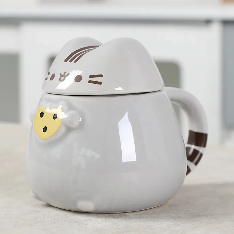 New Cartoon Anime Fat Cat Ceramic Mugs Office Home Water Cup Large Capacity Cup Fat Cat Cups Kid Friend Gift