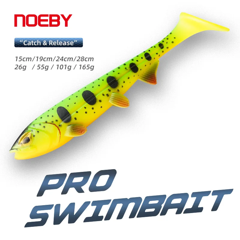 NOEBY Sinking Soft Swimbait 15-28cm 26-165g Silicone Soft Bait Pike Zander Big Predator Fishing Lure