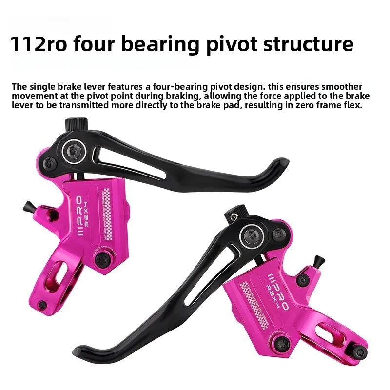 IIIPRO Bike Hydraulic Disc Brake 4 Piston Oil Brake Set for MTB AM DH High Strength