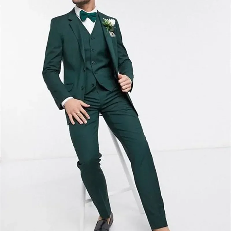 Man Suits For Wedding Groom Tuxedos Slim Fit 3 Pcs (Jacket + Vest + Pants) Fashion Blazer for Men Custom Groom Tuxedo 2025