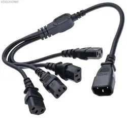 High Quality IEC 320 C14 Male Plug to 4XC13 Female Y Type Splitter Power Cord , C14 to 4 x C13, 250V/10A*