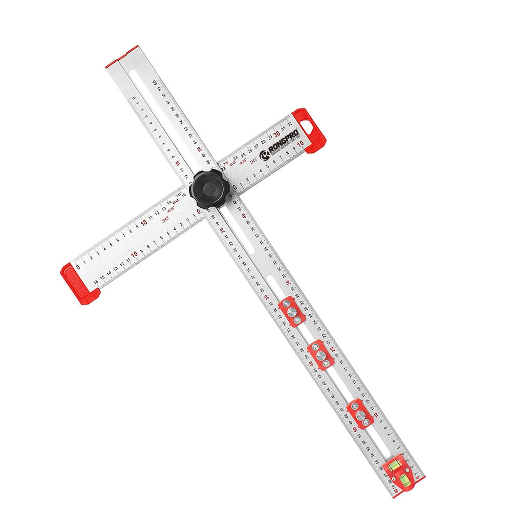 Rongpro Multifunctional Combination Angle ruler, Aluminum Alloy Woodworking Movable Marking Ruler, T-shaped Ruler, T-shaped Rule