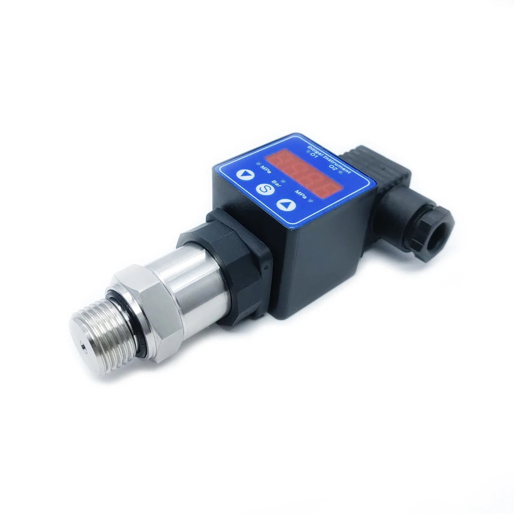 Oil Water Gas Pressure Transmitter with LED Display M20*1.5 12-36V 4-20mA 0-600bar Optional Stainless Steel Transducer Sensor