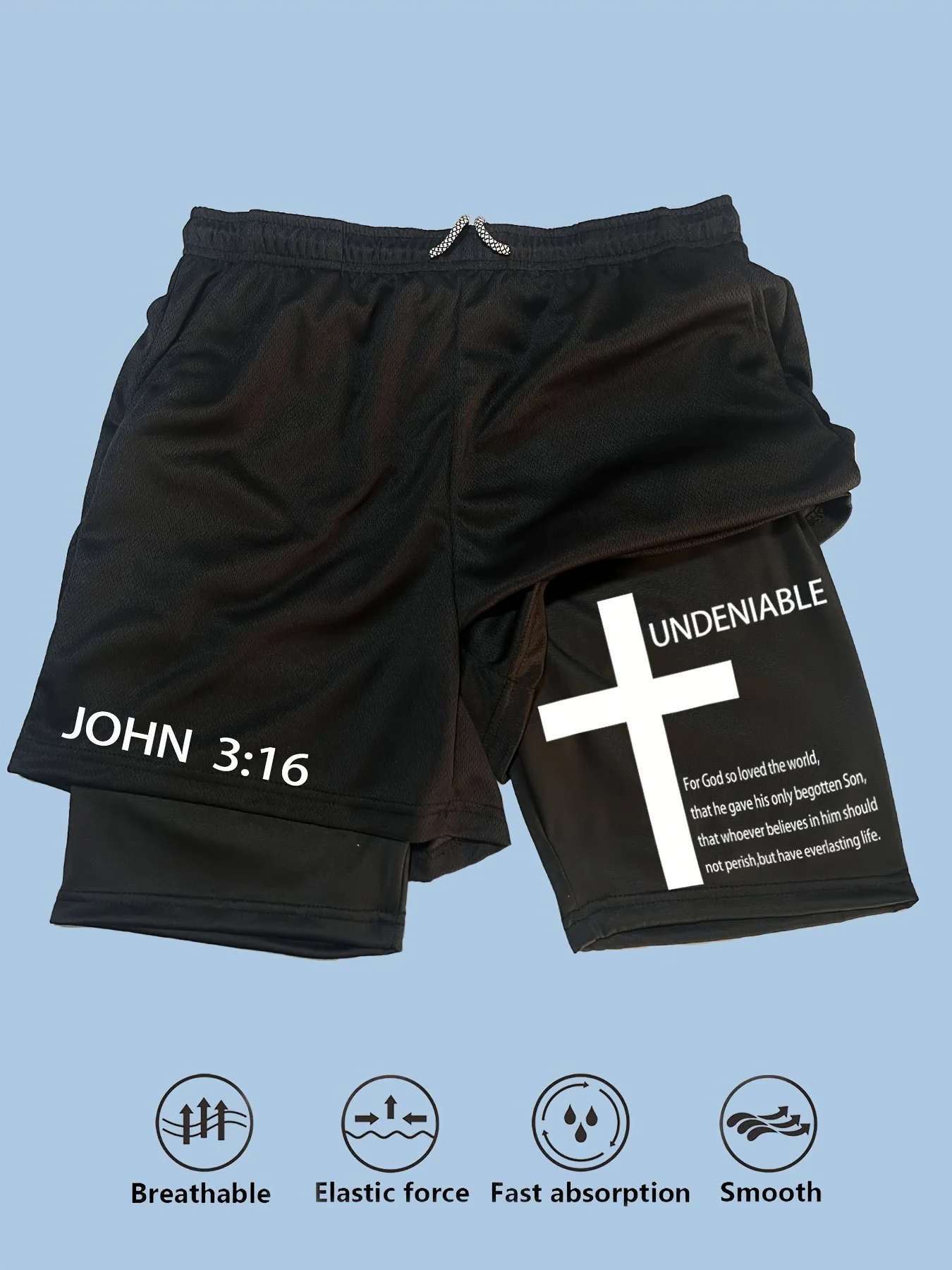 

Мужские двухслойные спортивные шорты с полосками для занятий спортом в помещении и на улице, с несколькими карманами, подходят для тренажерного зала и бега.