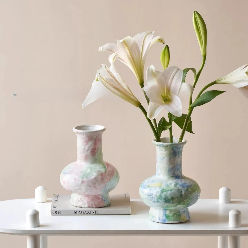 Bedroom Ornament Vases Table Nordic Decorations Living Room Homestay Vases Pots Ceramic Home Decor Florero MH40HP