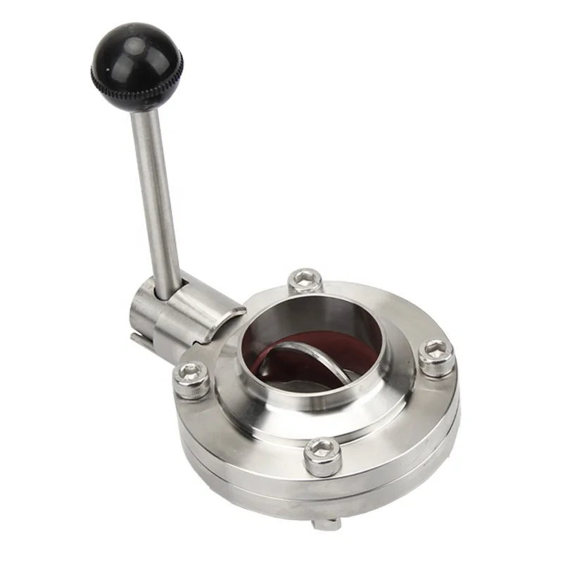 Maniglia a sfera con valvola a farfalla SS servo sanitaria manuale da 51 mm