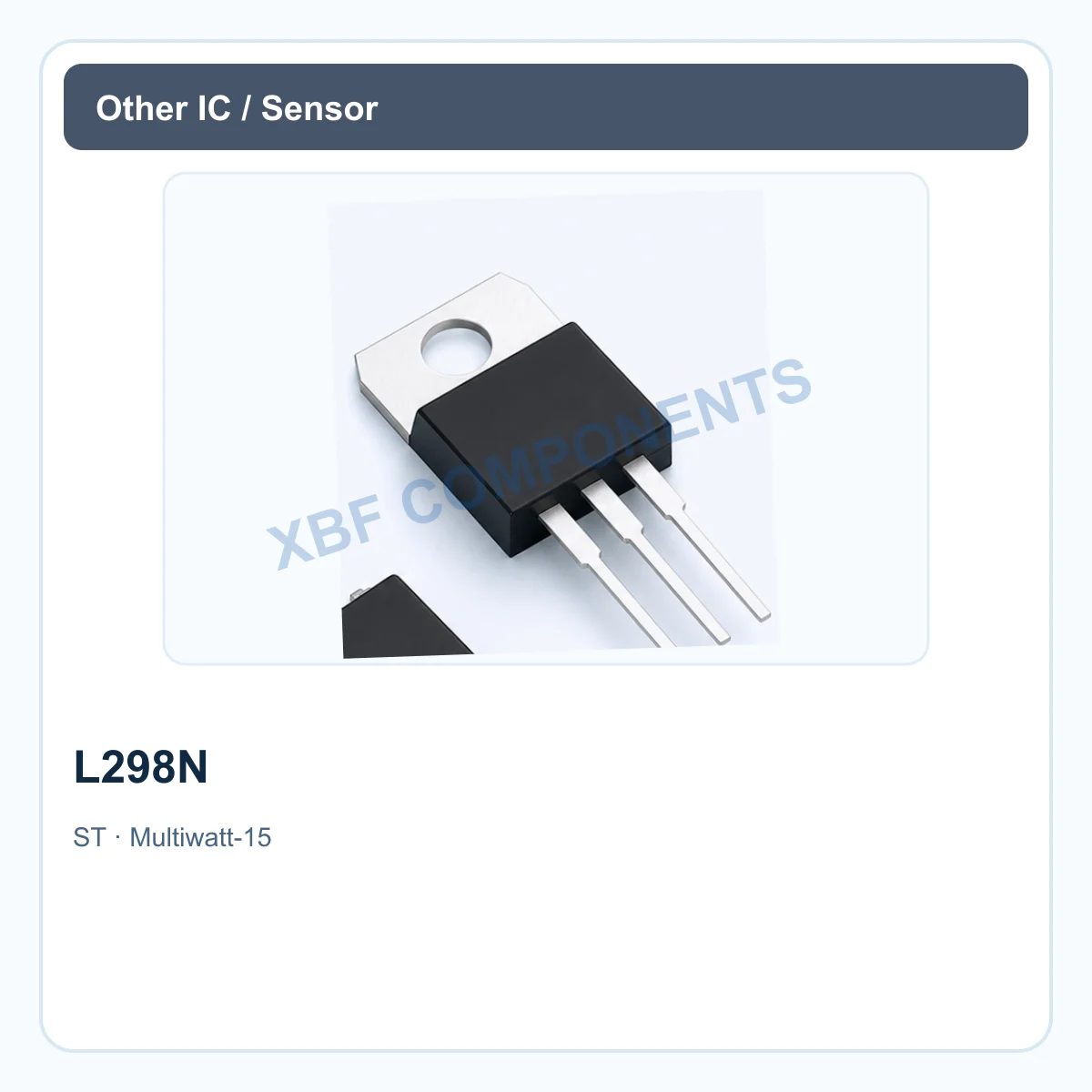 ST L298N Electronic IC Dual full-bridge driver, up to 46 V, 2 A per channel Multiwatt-15