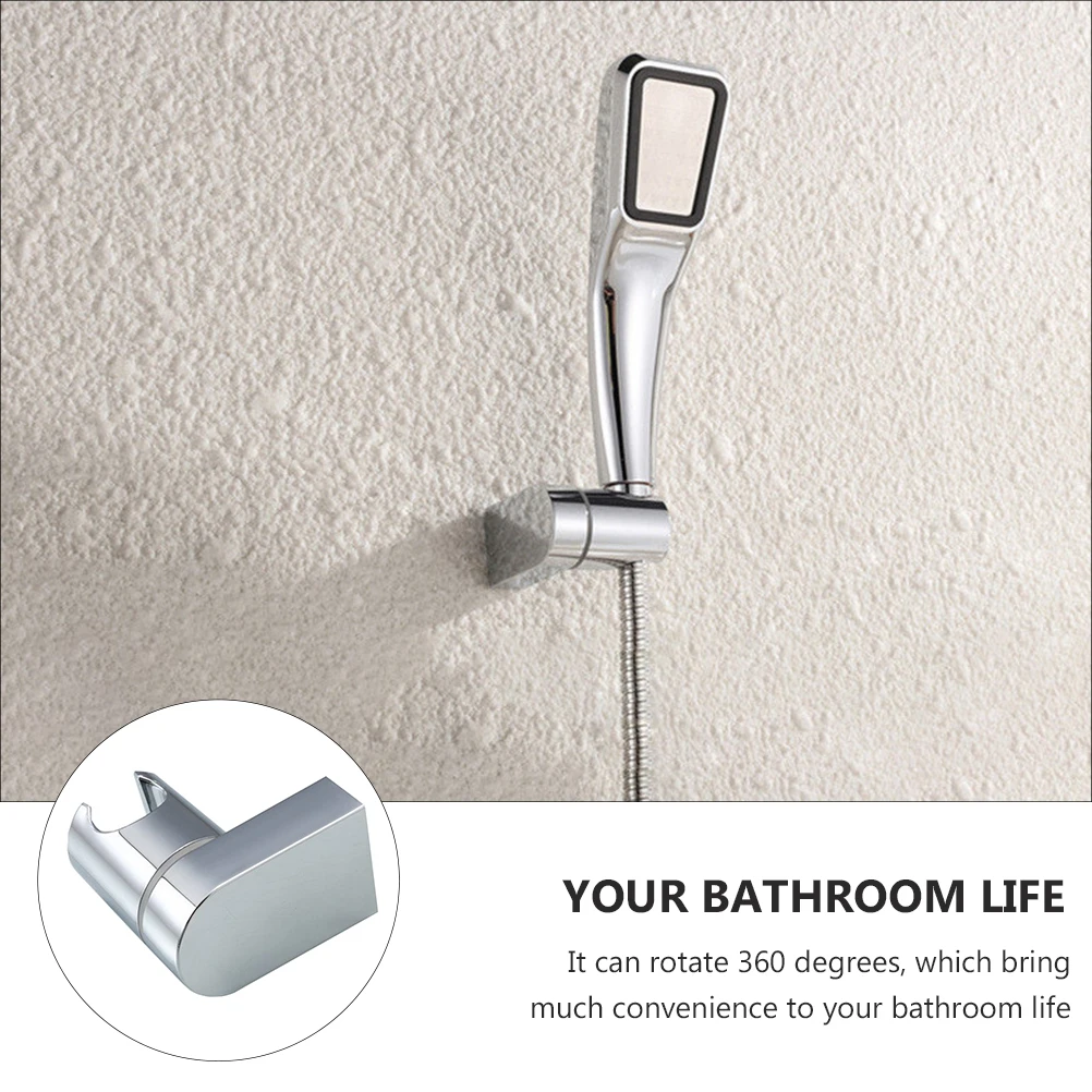 

Rotating Shower Head Holder ABS Plastic Bidet Sprayer Bracket Silver 360 Degrees Adjustable Bathroom Accessory Strong Load