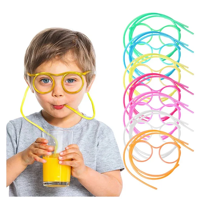 

Funny Straw Glasses with Crazy Circular Straws Novel Drinking Glasses Novelty Party Accessory Unique Design Glasses