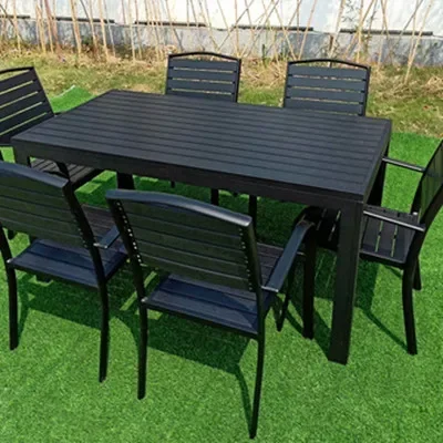 modern luxury fashion furniture outdoor plastic wood dining garden outdoor table for sale