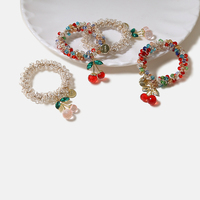 1pc Simple Cherry Crystal Hairband with Temperament for Tying Ponytail Bun Hair Accessories Elastic Band for Head Strap