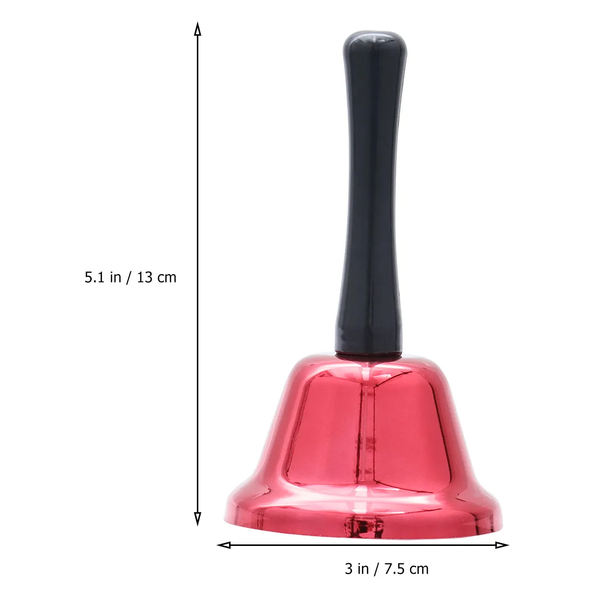 กระดิ่งมือโลหะ 1 ชิ้น เครื่องดนตรีสำหรับเด็ก ทำจากเหล็กขัดเงา น้ำหนักเบา สีฟ้า เหมาะสำหรับใช้ในบ้าน โรงเรียน โรงแรม งานปาร์ตี้ ของขวัญคริสต์มาส